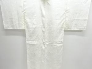 紗綾型に草花模様織出し長襦袢